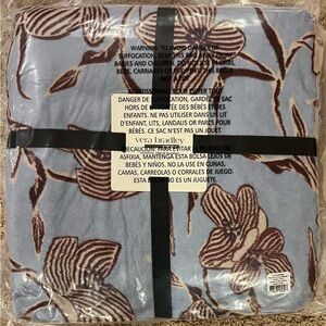 Vera Bradley Floral Throw Blanket Charlotte Stems Blue